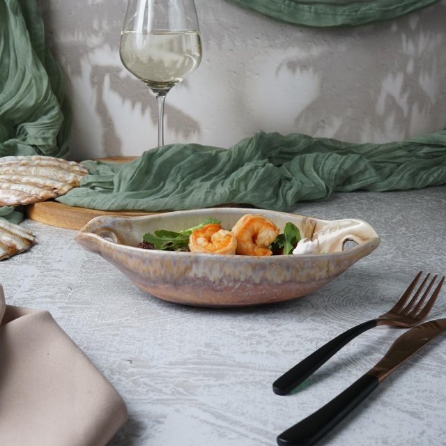 Салатник 24х13х5,5см 210мл с ушками песочный керамика Frutti di Mare 81221997