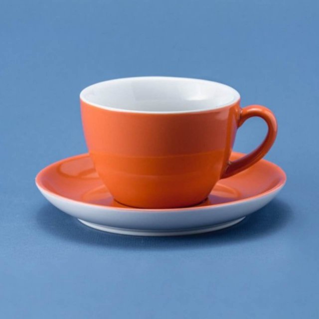 Чашка с блюдцем 300мл Barista оранжевая 81223303