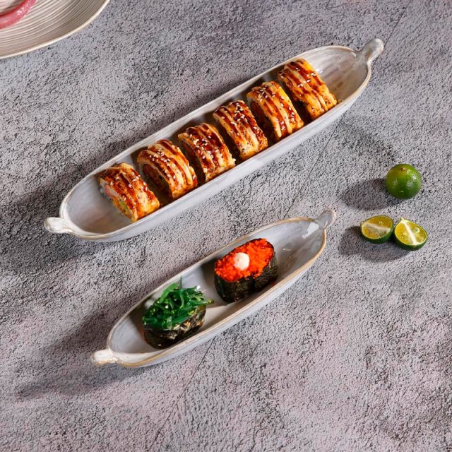 Блюдо овальное 24см с ушками серый керамика Frutti di Mare 81222010