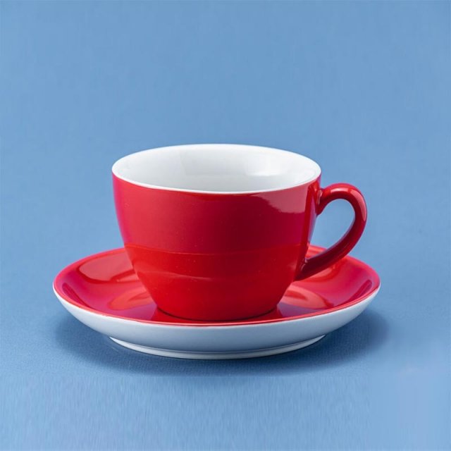 Чашка с блюдцем 300мл Barista красная 81223304